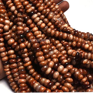 Beautiful Shaded Brown Opal Smooth Rondelle Shape Beads, Chocolate color Opal Handmade Plain Rondelle beads Gemstone Opal For Necklace Craft