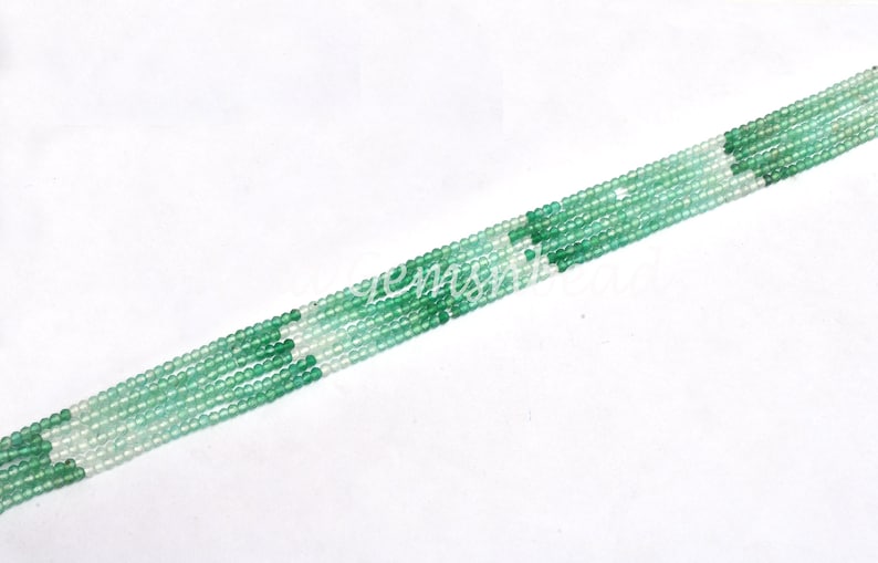 13Strand Beautiful Natural Green Onyx Shaded Micro Cut Rondelle Faceted Gemstone Beads 3-3.25mm,AAA Quality,Green Onyx Shaded Faceted Beads