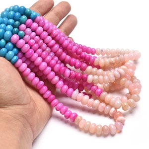 AAA Shaded Disco Opal Plain Handmade Beads,16&quot;Strand Multi Color Opal Smooth Rondelle Gemstone Beads,Rainbow Opal Bead Jewelry Necklace SALE