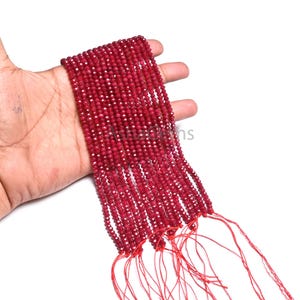 Beautiful Red Jade Quartz Faceted Gemstone Beads,4.5 mm Fine Red Jade Machine Cut Rondelle Beads, Jade Quartz Bead Jewelry Making Craft SALE