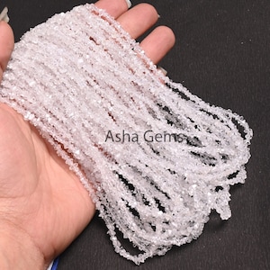 Real Herkimer Diamond Quartz Smooth Raw Rough Gemstone Beads,16&quot; White Herkimer Quartz Uneven Tiny Nugget Beads Necklace Jewelry Crafts Sale