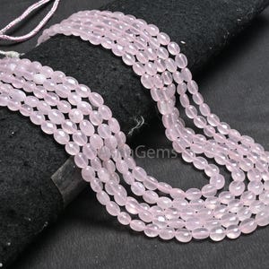 Beautiful Rose quartz Smooth Oval Gemstone Beads Necklace, 5 Strand Adjustable traditional Necklace Pink Quartz Handmade beads Jewelry SALE