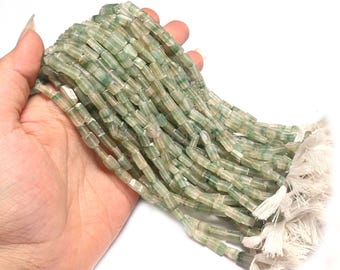 Beautiful Bio Aventurine Smooth Rectangle Uneven Handmade Beads, Shaded Bio Green Aventurine Plain Fancy Rectangle T Drill Bead Jewelry SALE