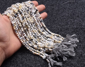 13" Strand Natural Dendrite Opal Smooth Round Gemstone Beads, Dendritic Smooth Plain Bead, Opal Round Ball Beads Jewelry Making Craft