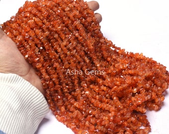 Fine Quality 34" Strand Natural Carnelian Uncut Chips Gemstone Beads ,Red Carnelian Smooth Raw Rough Tiny Nugget Bead, Carnelian Beads SALE