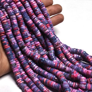 8 mm schattierte Lavendel Pink Opal glatte Reifen Perlen, Opal Plain Heishi Reifen Perlen, lila blau rosa Opal Rad Form Perlen für die Schmuckherstellung