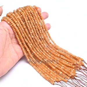 14&quot; Fine Quality Dusky Brown Jade Quartz Faceted Gemstone Loose Beads,4.5x3 mm Beautiful Brown Jade Machine Cut Rondelle Beads Jewelry SALE