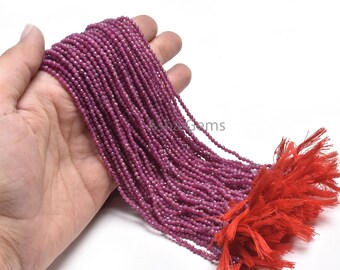 AAA Real Ruby Micro Faceted Rondelle tiny Beads,1.8, 2.5 mm Red Pink Ruby machine Cut Gemstone Bead Jewelry Making