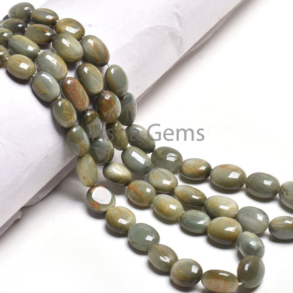 Fine Quality Cat's Eye Smooth Oval Precious Gemstone Beads,16" Strand Natural Cats Eye Oval Shape Handmade Lehsunia Beads Jewelry Craft SALE