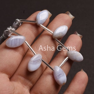 Blue Lace Agate Uneven Marquise Shape Beads,8.5-16mm Blue Lace Agate Handmade Marquise Briolette Gemstone Bead, Blue Lace Agate Bead Jewelry