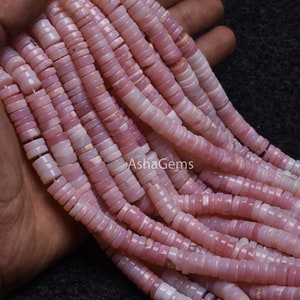 Feine Qualität Pink Opal Glatte Heishi Reifen Perlen, 7, 8mm Shaded Pink Opal Rad Form Perlen, Opal Reifen platte Perlen Schmuck Handwerk Verkauf
