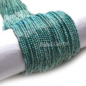 13" Strand AAA Natural Turquoise Micro Cut Faceted Beads,2.25 mm Shaded Blue Turquoise machine cut beads, Real Turquoise Bead Jewelry Crafts