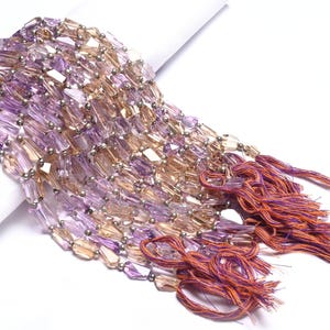 Fine Quality Ametrine faceted Nugget Shape Gemstone Beads,10" Natural Purple Yellow Ametrine Handmade Tumble Indian Cut Ametryn Bead Jewelry