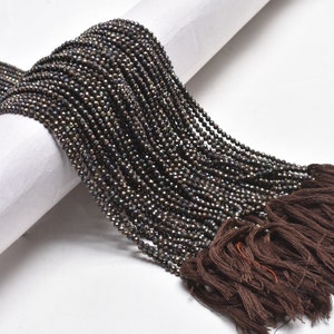 AAA Natural Black Spinal Copper Mystic Coated Micro Cut Beads,2.5mm Spinel Machine Cut Faceted Rondelle Beads, Spinel Tiny Bead Jewelry SALE