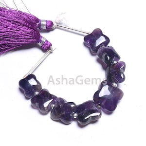 12-16 mm Beautiful Purple Amethyst Carved Flower Shape Gemstone smooth Beads, Natural Amethyst Carve Fancy Square handmade Bead Jewelry SALE