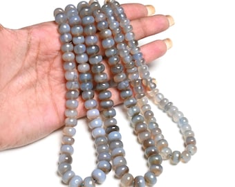 Shaded Bio Chalcedony Rondelle Beads : 16" Strand Natural Gemstone handmade Smooth Bead