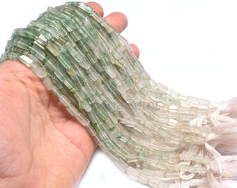 Fine Natural Aventurine Smooth Rectangle Gemstone Loose Beads,12.5" Shaded Green Aventurine Plain Handmade Fancy Shape Beads Jewelry Makings