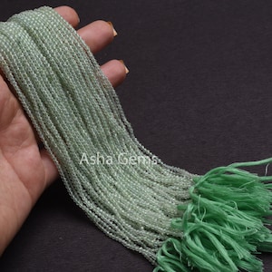 AAA Green Prehnite Micro Cut Faceted Gemstone Beads,2.2mm Natural Prehnite Machine Cut rondelle Gemstone Beads, Prehnite bead Jewelry Crafts