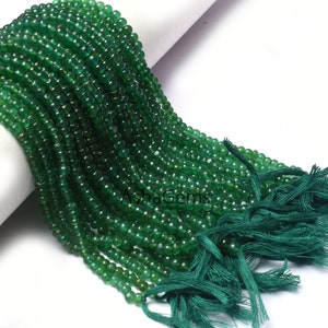 Green Onyx Smooth Rondelle Shape Beads,4,5 mm Onyx Plain handmade Gemstone Bead, Fine Quality Green Onyx Beads For Jewelry Making Craft SALE