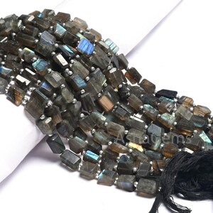 Beautiful Flashy Labradorite Faceted Nugget Handmade Beads,10&quot; Multi Fire Black Rainbow Tumble Shape Labradorite Gemstone Beads Jewelry SALE