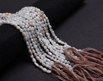 Natural Bio White Opal Smooth nugget Beads, Gemstone Smooth Tiny Tumble Jewelry Making
