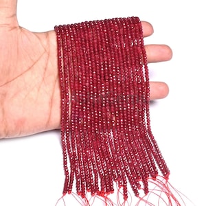 AAA Quality Deep Red Jade Quartz Faceted Rondelle Beads,3.5x2.5mm Ruby color Burgundy Red Jade Machine Cut Gemstone Beads Jewelry Craft SALE