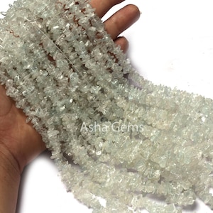 34&quot; Strand Natural Aquamarine Uncut Chips Smooth Beads Gemstone Light Blue Aquamarine Chips, Aquamarine Smooth Raw Rough Beads Jewelry SALE