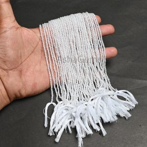 13&quot; Beautiful White Crystal Quartz Micro Cut Faceted Beads 2.2,2.5 mm AAA Clear Crystal Rondelle Machine Cut Tiny Gemstone Bead Jewelry SALE