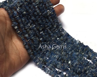 34 inch Strand Natural Kyanite Uncut Chips Gemstone Beads, Fine Blue kyanite Raw Rough Polish Beads, Tiny Kyanite Beads Jewelry Making Craft