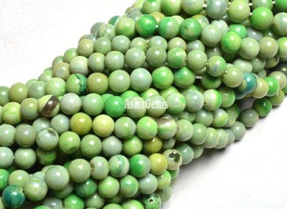 6.5 7 Mm Beautiful Green Opal Smooth Round Shape Gemstone Beads