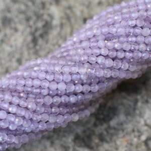 Beautiful Natural Lavender Quartz Micro Cut Faceted Gemstone Beads 2mm,AAA Purple Blue Lavendar Faceted Rondelle Shape Beads, Jewelry Crafts image 9