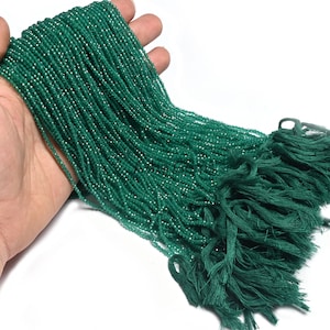 2 mm Beautiful Green Onyx Faceted Rondelle Beads, AAA Green Onyx Beads, Onyx Machine Cut Micro Faceted Beads,13" Strand Green Onyx Bead SALE