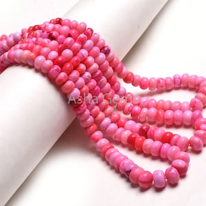 Beautiful Pink Red Opal Smooth Rondelle Shape Beads,7-11mm Red Opal Shaded Plain Handmade Gemstone Beads, Opal Bead Jewelry Handicraft SALE