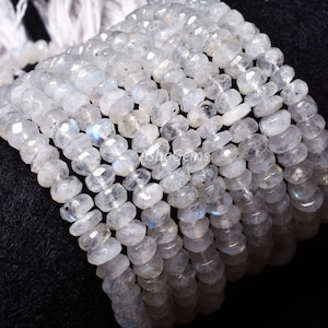 Natural Rainbow Moonstone Faceted Rondelle Shape beads,9&quot;strand White Rainbow indian Cut Gemstone Beads Rainbow Moonstone Beads jewelry SALE