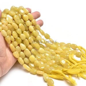 Beautiful Aventurine Smooth Nugget Shape Beads,10-14 mm yellow Aventurine  Plain Handmade Tumble Gemstone T Drill Beads Margaj Beads Jewelry