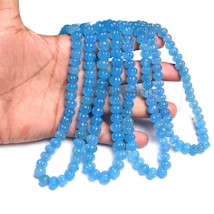 Schöne blaue Quarz Carving Wassermelone Perlen, blaue Saphir Farbe Quarz geschnitzte Kürbis Bead Handmade Carve Rondelle Edelstein Bead Schmuck
