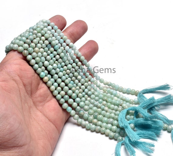 Beautiful Blue Amazonite Smooth Round Gemstone Beads 13 Strand Natural Amazonite Beads Amazonite Plain Round Ball Bead Jewelry Making SALE Etsy UK