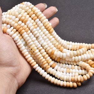 9 mm Shaded Yellow Opal Smooth Rondelle Beads, 16" Strand Fine Opal Loose Gemstone Beads Yellow Opal Plain Handmade Bead Jewelry making SALE