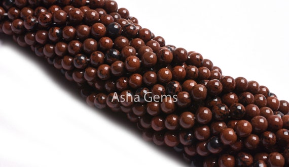 RUBYCA - Perline Di Diaspro Brecciato Naturale 6mm - 1 Filo (circa 63-68 Pezzi) Per Gioielli Fai Da Te - Pietre Semipreziose Di Grado AAA