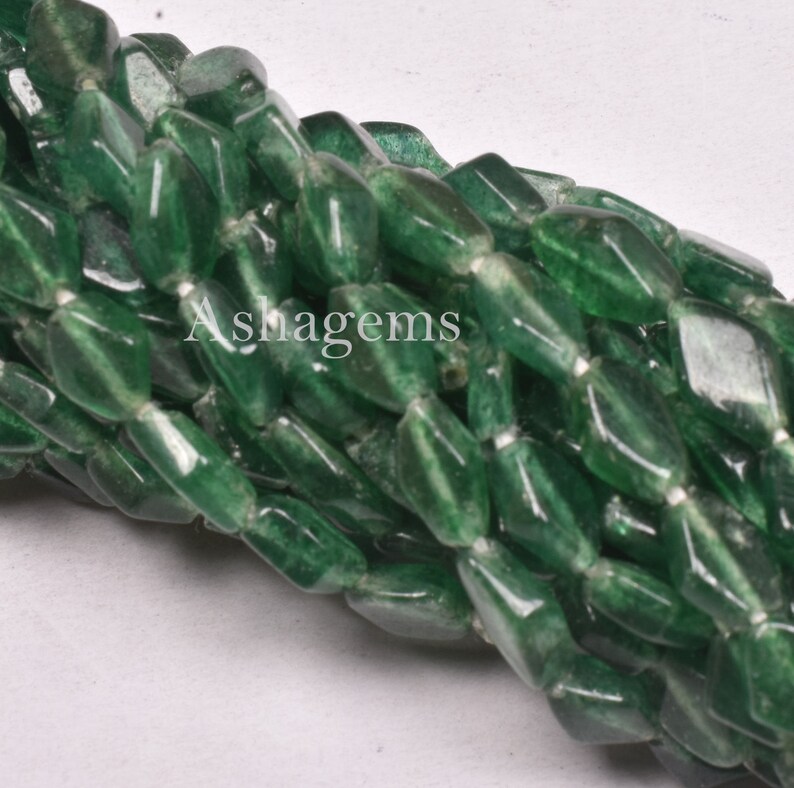 Natural Mica margaj Smooth Beads Green Aventurine Fancy Beads For Jewelry Handicrafts Beautiful Green Mica Fancy Shape Beads,13 Strand