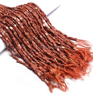 Bruna solstensrektangel släta pärlor, solstens fancy dvärgrektangel handgjord pärlsträng