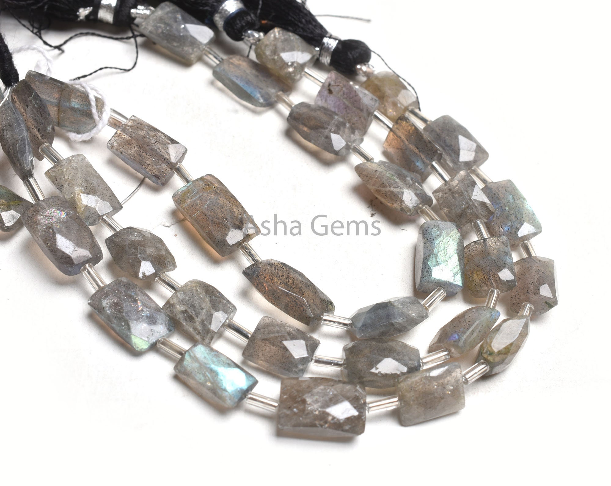 Natural Fire Labradorite Faceted Rectangle Gemstone Beads Flashy Labradorite Fancy Chicklet Shape Briolette Straight Drill Bead Jewelry SALE
