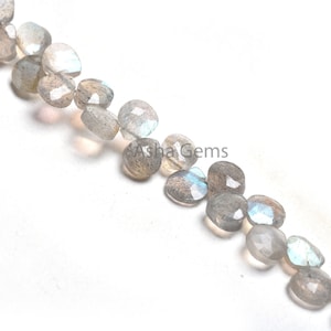 5 mm labradorite faceted Heart Shape Beads,7&quot;Strand Multi Fire labradorite Tiny Heart Side Drill Gemstone Bead Labradorite Bead Jewelry SALE