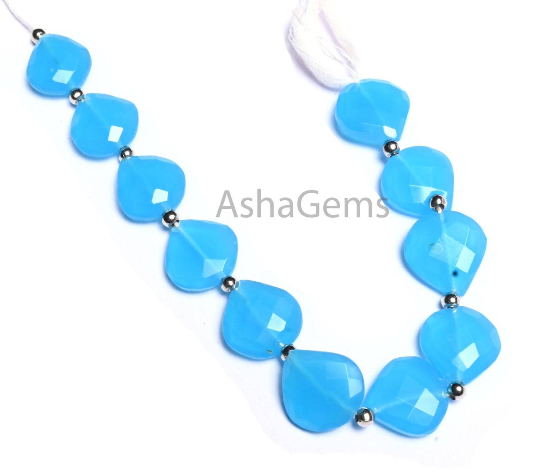 Beautiful Neon Blue Quartz Hydro Faceted Heart Shape Straight