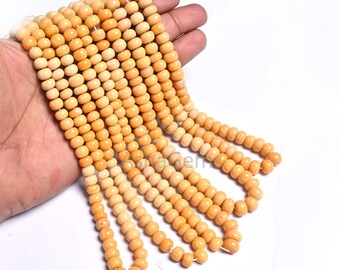 Gele opaal gladde rondelle kralen, fijne edelsteen handgemaakte opaal kralenstreng sieraden maken