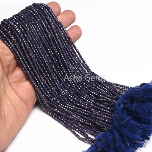 Beautiful Indigo Blue Zircon Micro Cut Faceted Gemstone Beads 2.5 mm AAA Blue Cubic Zircon faceted Rondelle Beads Jewelry Making Craft SALE