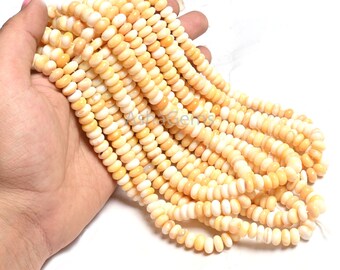 AAA Shaded Yellow Opal Smooth Rondelle Beads, Opal Gemstone Handmade Strand Jewelry making