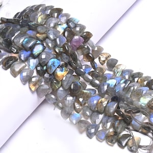 Beautiful Multi Blue Fire Labradorite Fancy D Shape Faceted Beads,8-12 mm Flashy Black rainbow half Moon Briolette labradorite Beads Jewelry