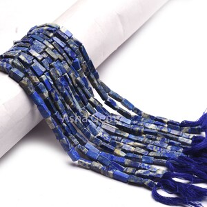 13&quot; lapis bleu lisse forme rectangle, perles de lapis-lazuli naturel inégales fantaisie fait main perles de lapis fabrication de bijoux