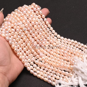 Beautiful Fresh water Pearl Fancy Rice Pearl Beads,15&quot;Natural Pearl Uneven Puff Oval Gemstone Beads, Water Pearl Bead Jewelry Necklace Craft